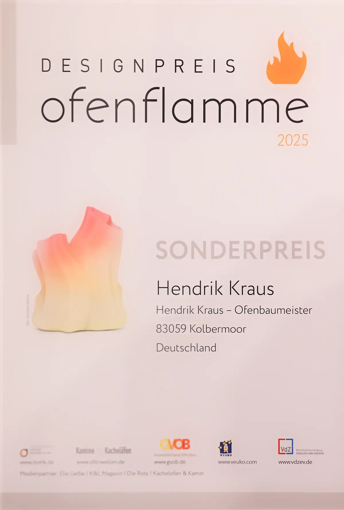 Designpreis Ofenflamme 2025 Hendrik Kraus